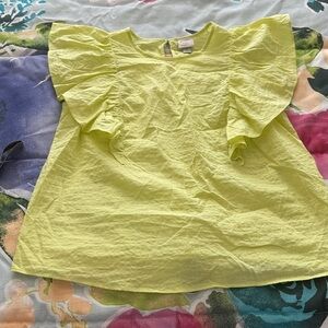 Target Lime Green Ruffle Sleeve Blouse Lightweight Casual Summer Top Womens